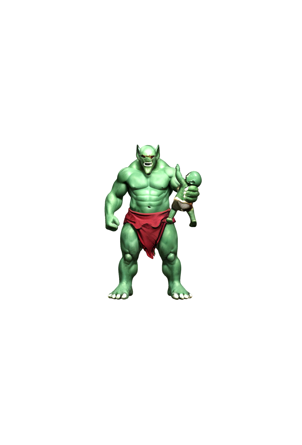 Orc Warrior Holding Child free 3D printable STL