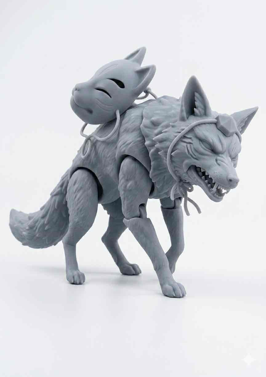 Wolf and Fox Figure free 3D printable STL