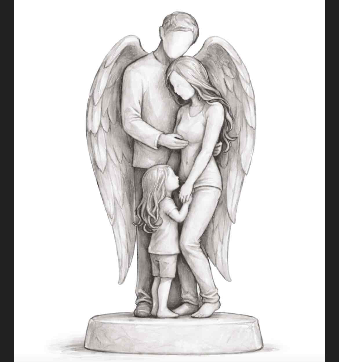Family Angel Sculpture free 3D printable STL