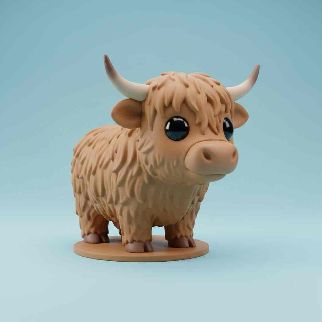 Cute Highland Cow Figure free 3D printable STL