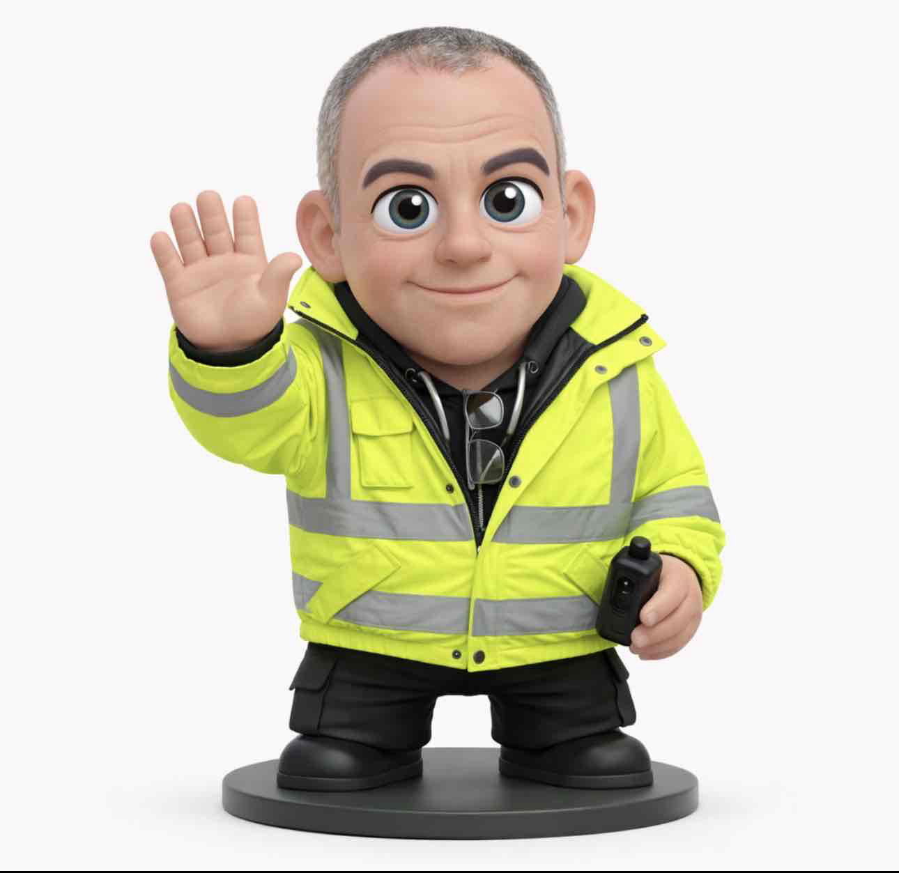 Cartoon Construction Worker Statue free 3D printable STL
