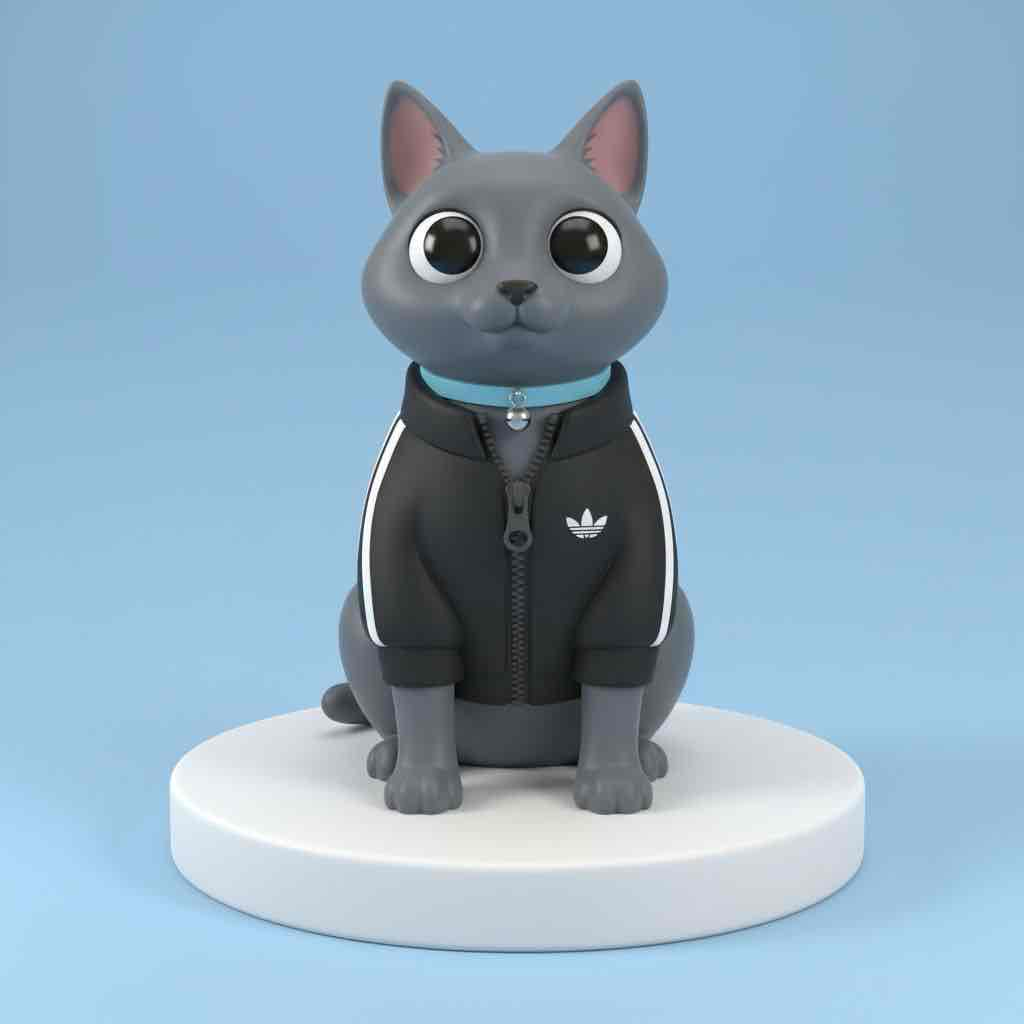 Stylish Gray Cat Figure free 3D printable STL