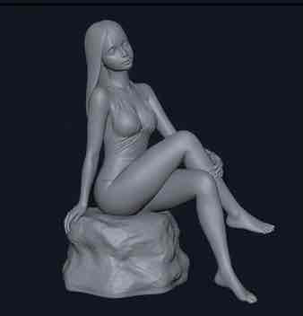 Sitting Female Figure free 3D printable STL