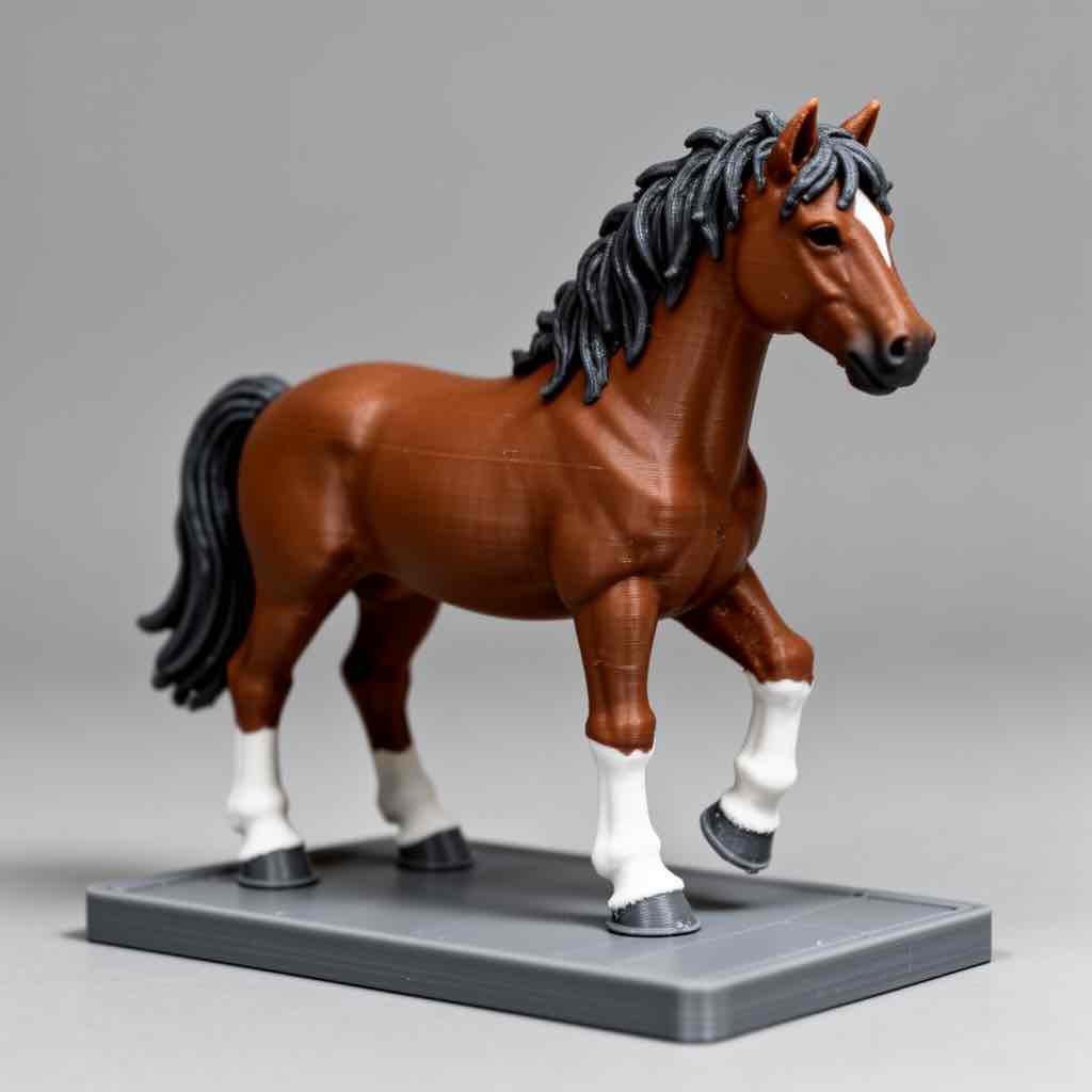 Rearing Brown Horse Figure free 3D printable STL