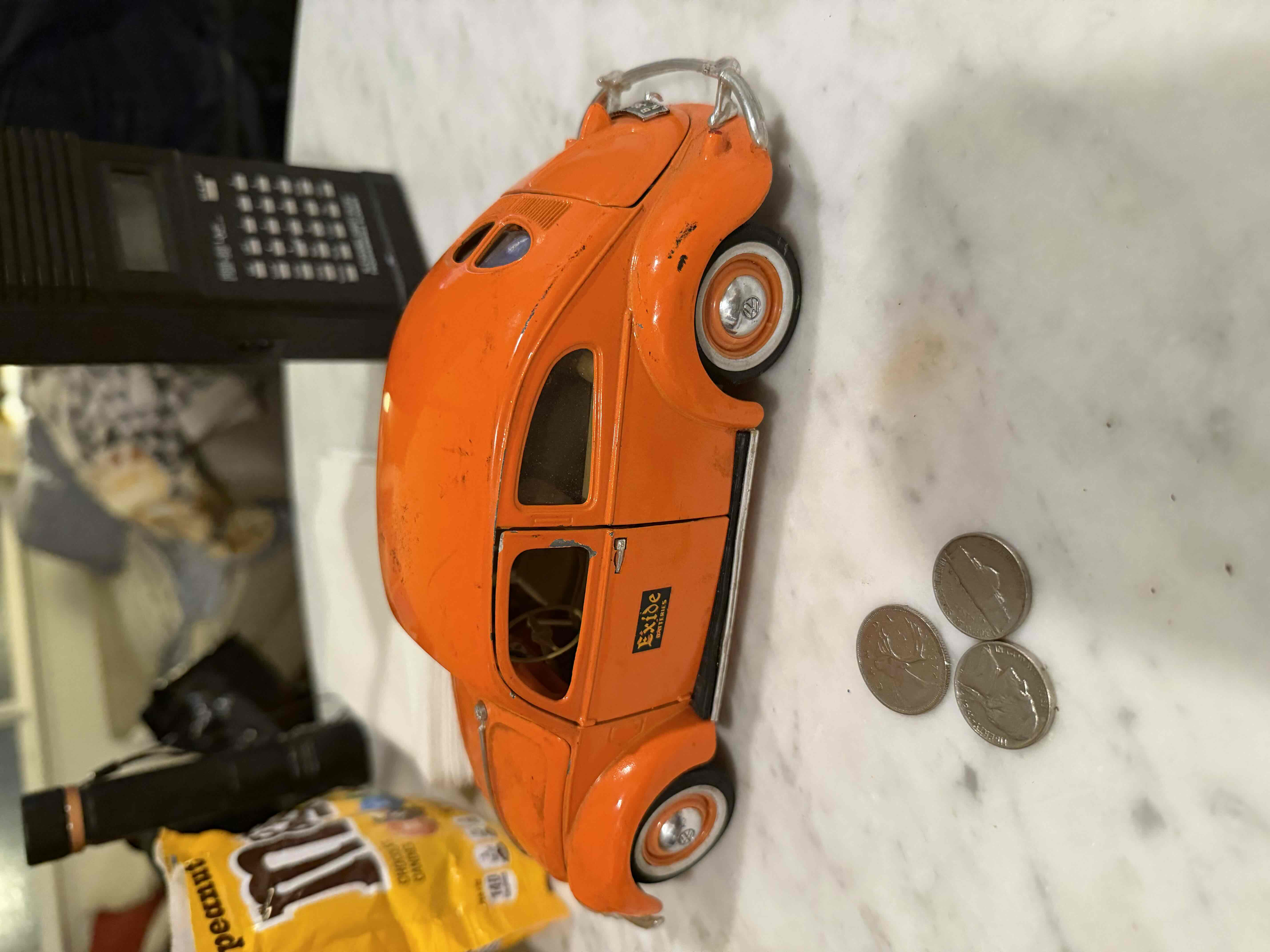 Orange Volkswagen Beetle free 3D printable STL
