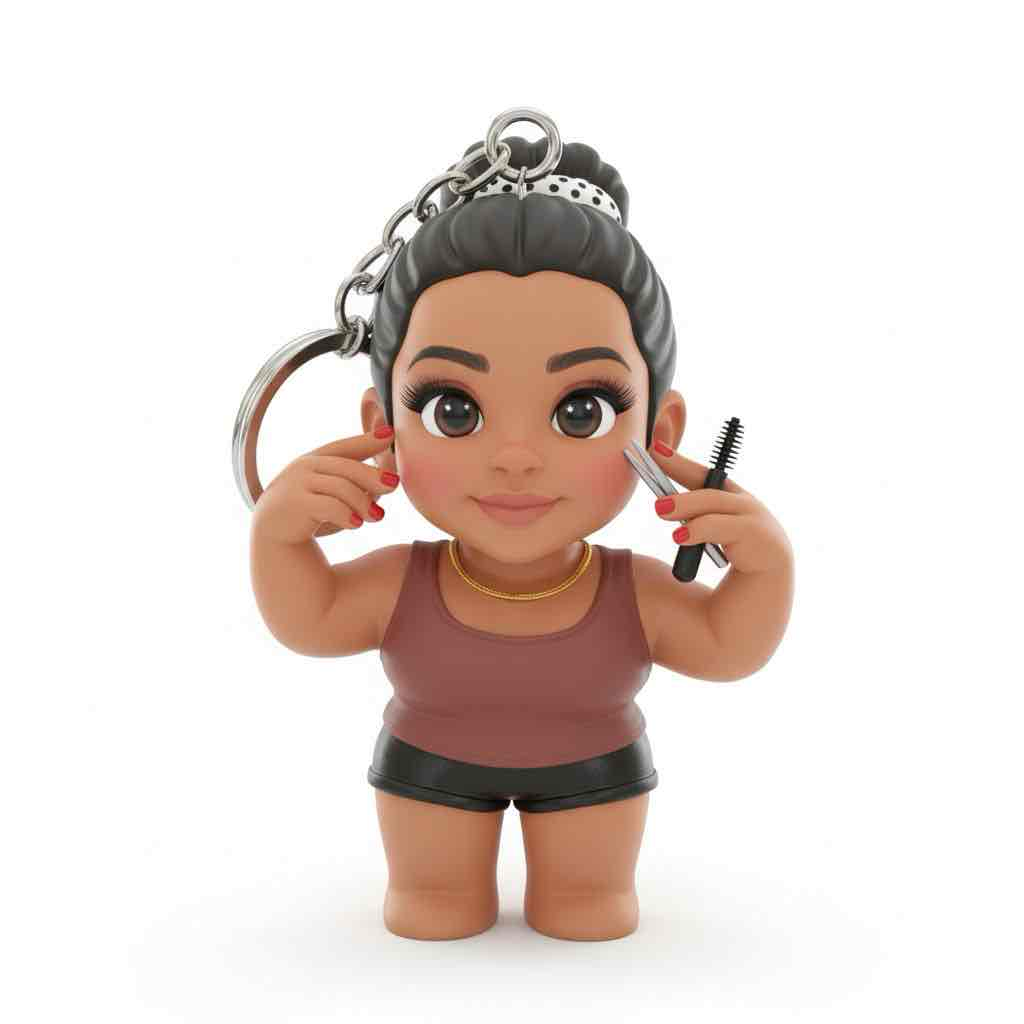 Makeup Artist Keychain Figure free 3D printable STL