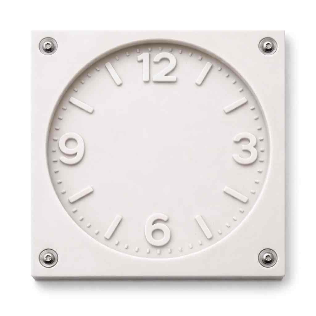 Square White Wall Clock free 3D printable STL