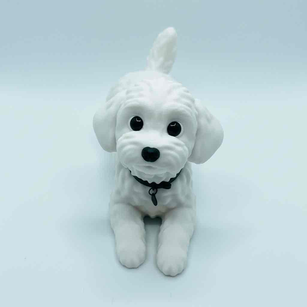 Cute White Puppy Figurine free 3D printable STL