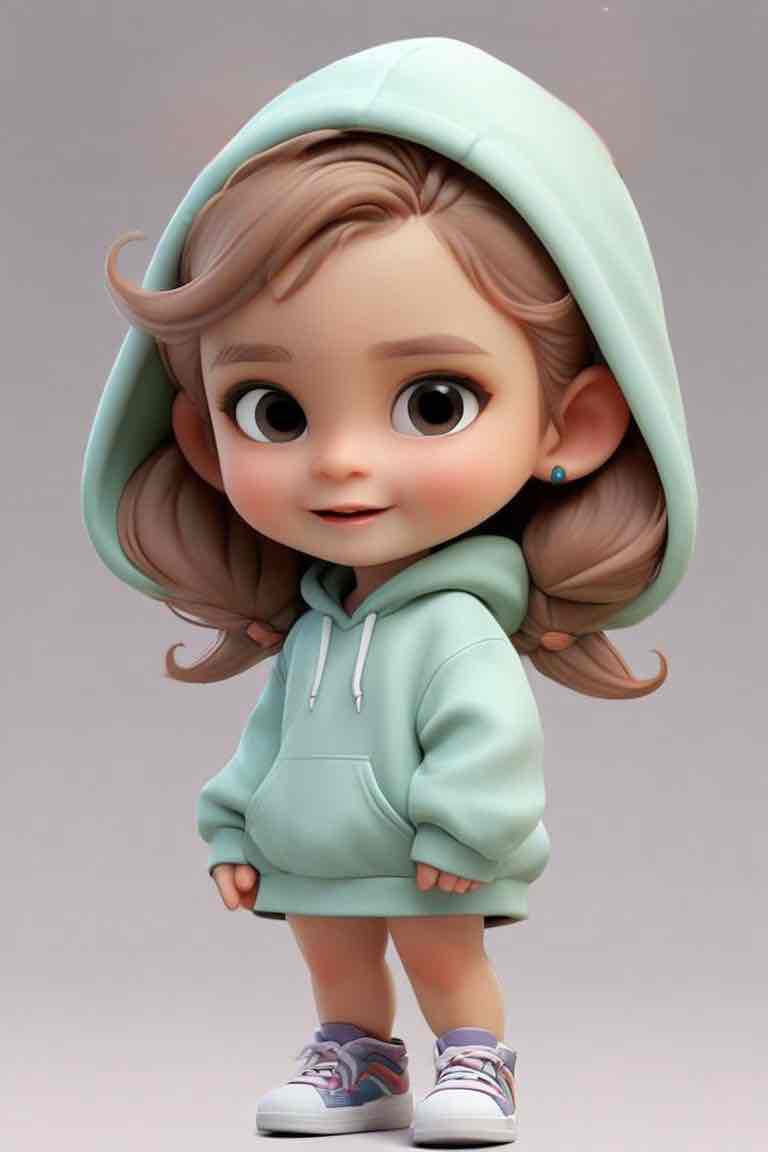 Cute Girl in Hoodie free 3D printable STL