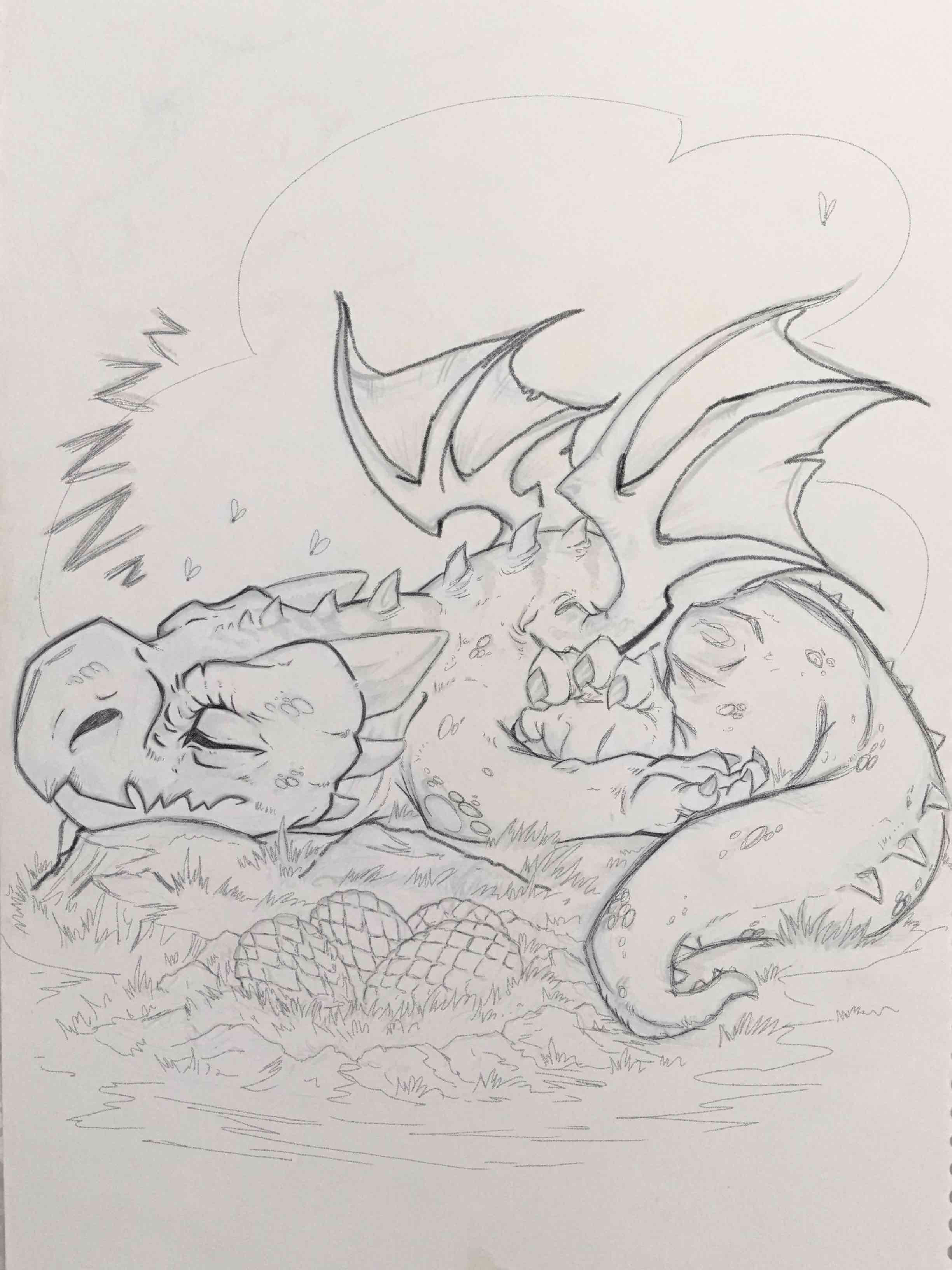 Sleeping Cartoon Dragon free 3D printable STL