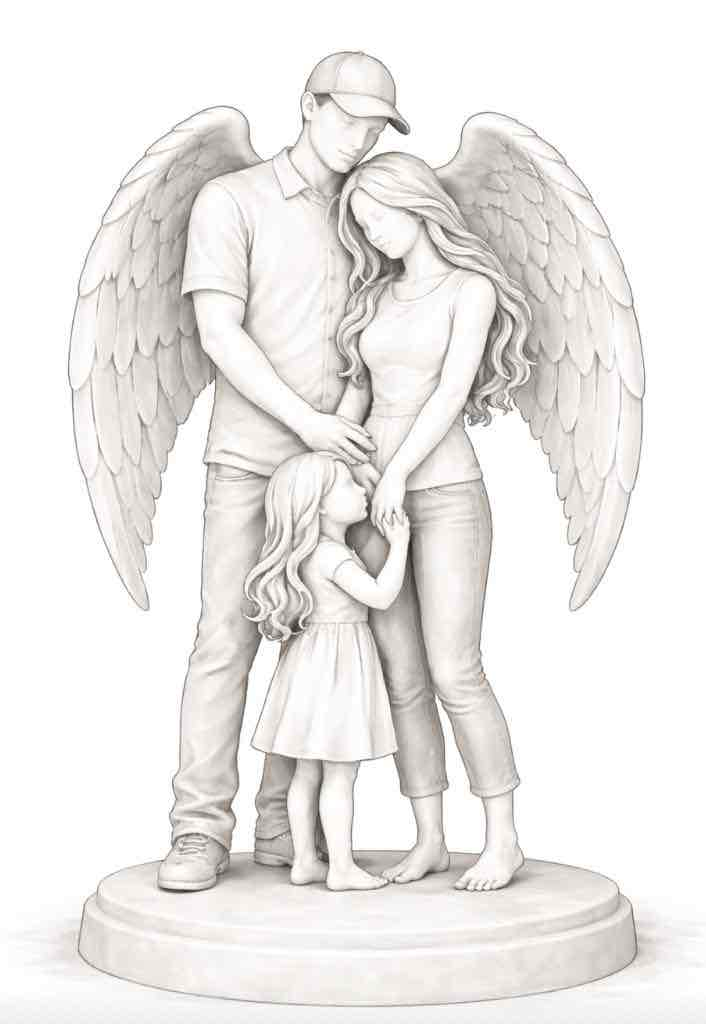 Angel Family Sculpture free 3D printable STL
