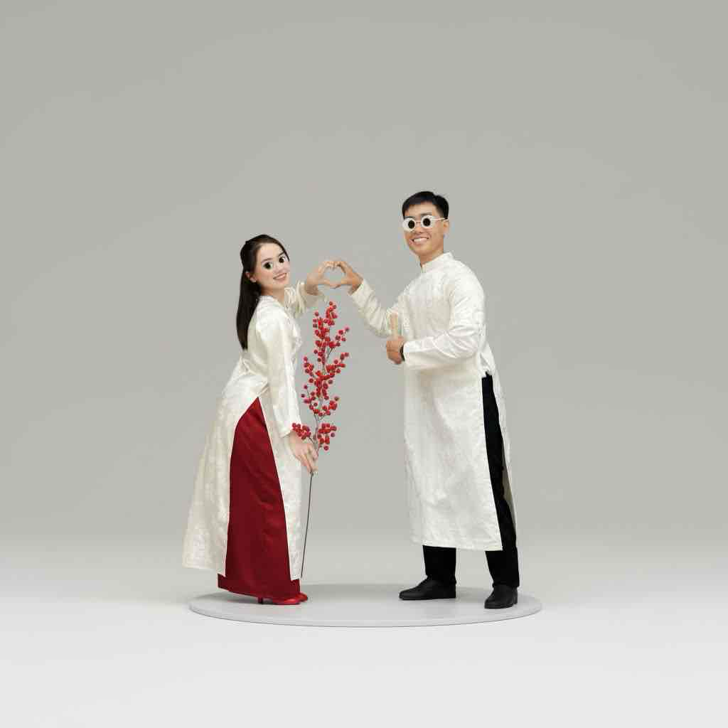 Traditional Vietnamese Couple free 3D printable STL