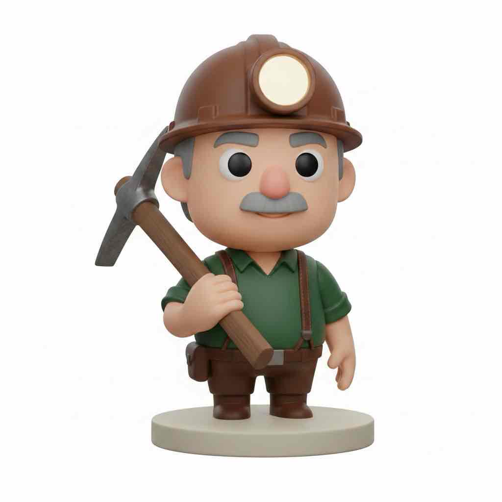 Mining Worker Figurine free 3D printable STL