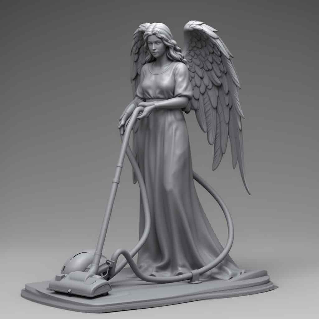 Angel with Vacuum Cleaner free 3D printable STL