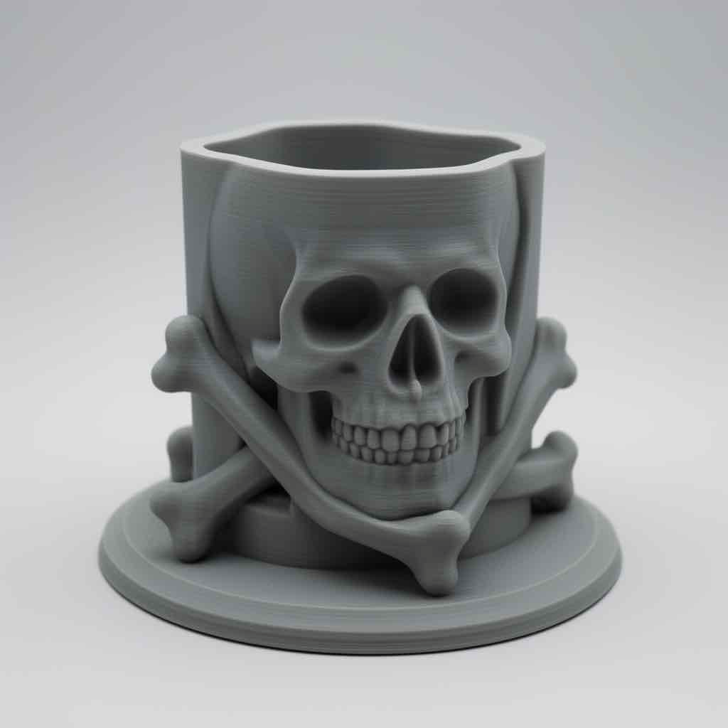 Skull and Crossbones Mug free 3D printable STL