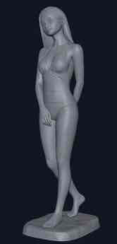 Female Figurine Standing free 3D printable STL