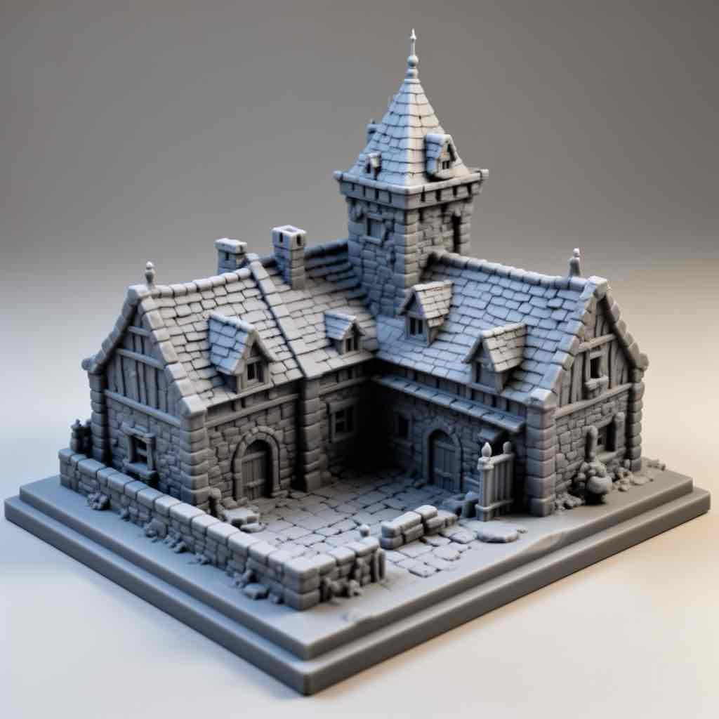 Medieval Stone House free 3D printable STL