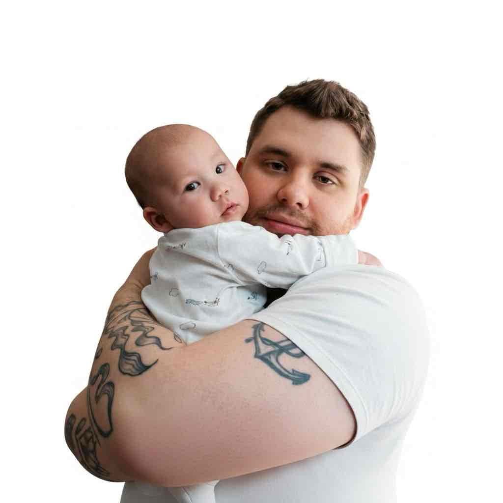 Father Holding Baby free 3D printable STL