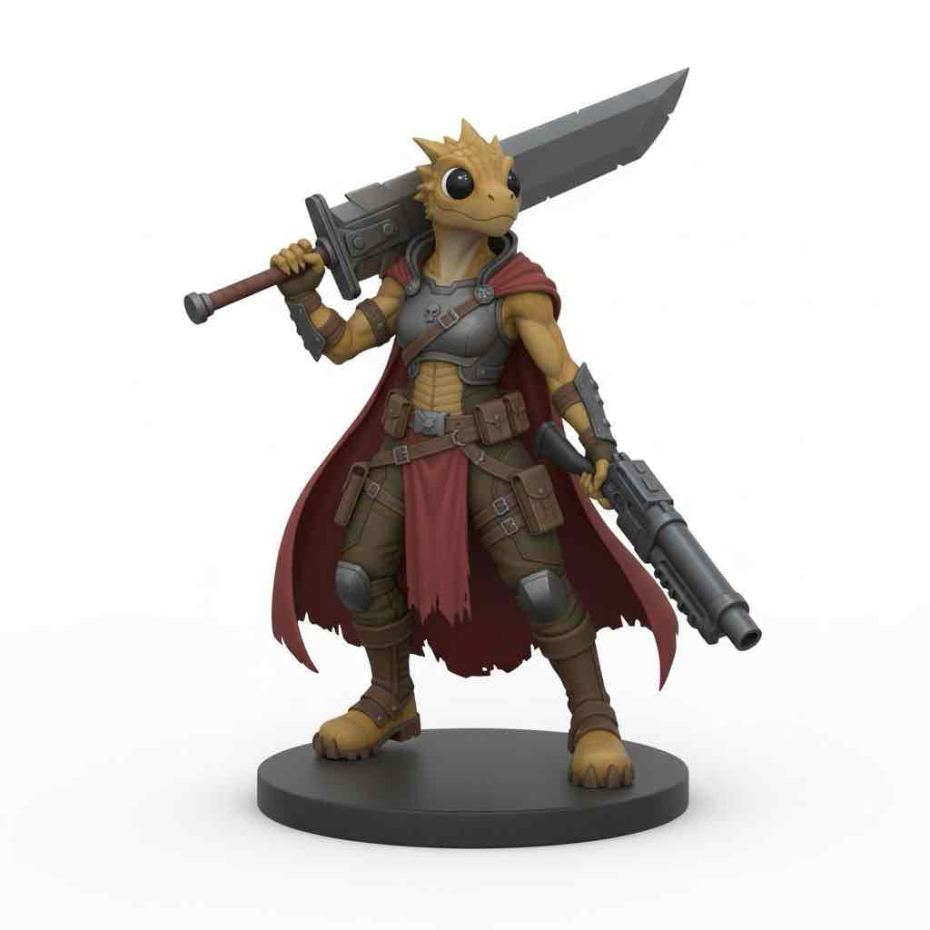 Lizardman Warrior Statue free 3D printable STL