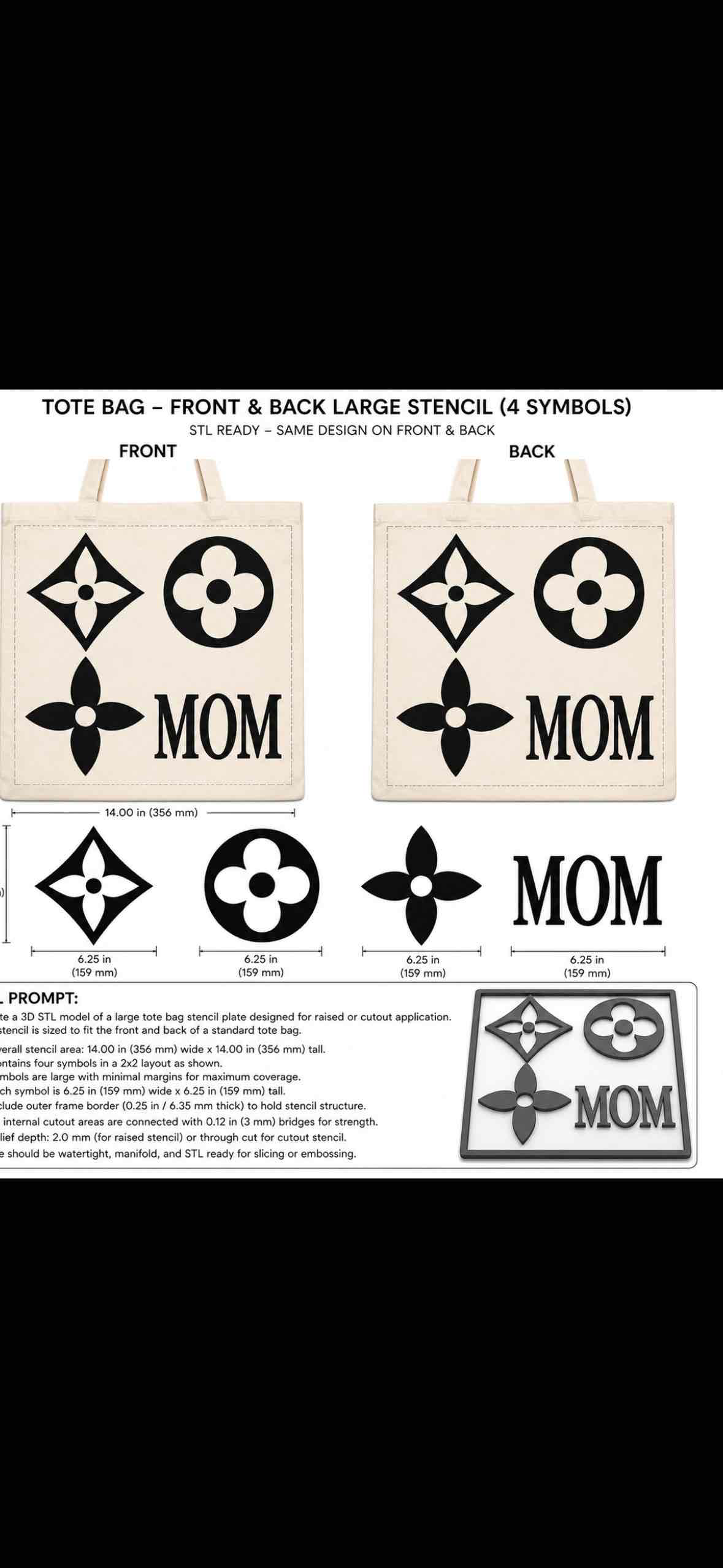 Mom Stencil Design free 3D printable STL