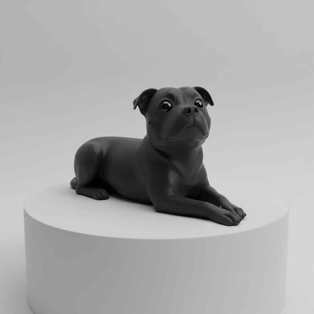 Black Pug Dog Figure free 3D printable STL