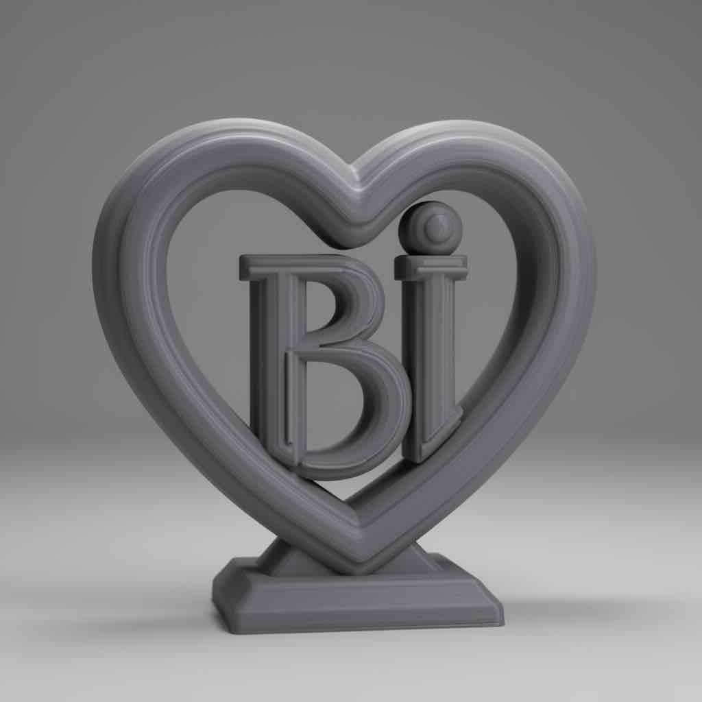 Heart Shaped Bi Symbol free 3D printable STL