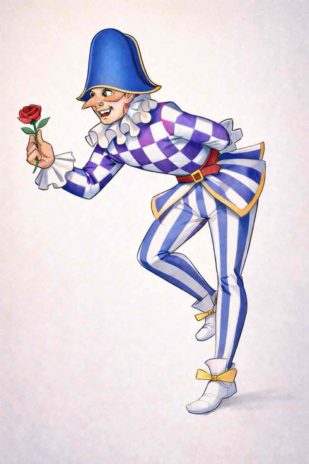 Jester Holding Rose free 3D printable STL