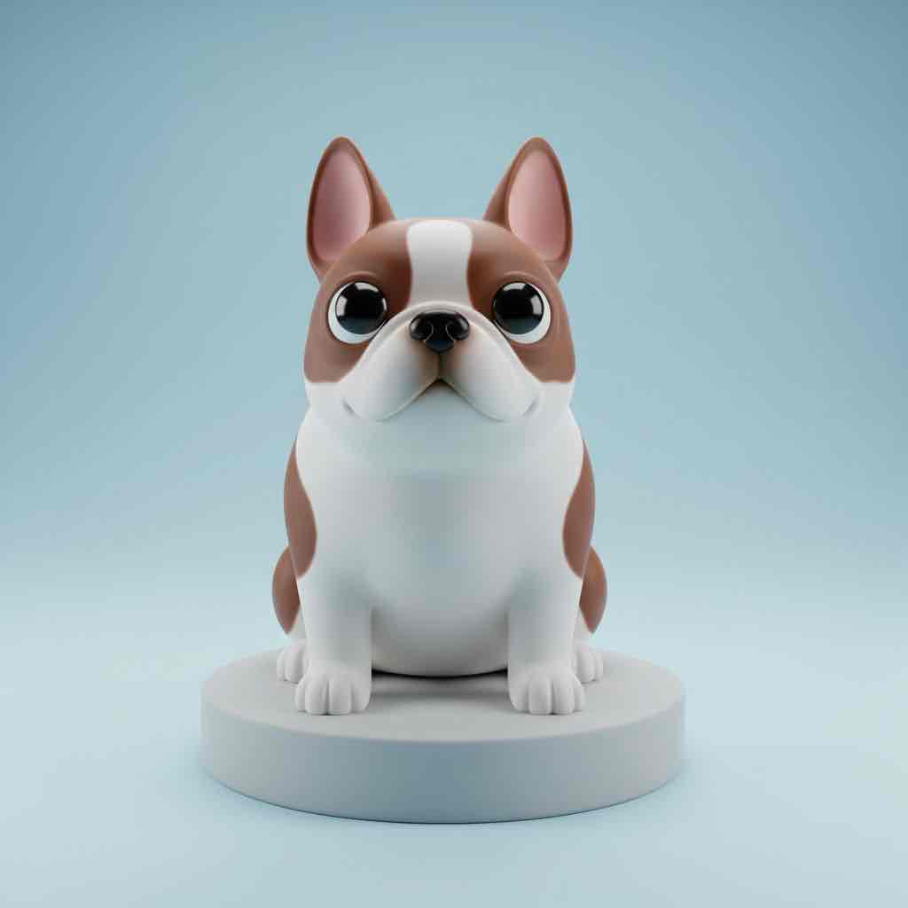 Cartoon French Bulldog free 3D printable STL