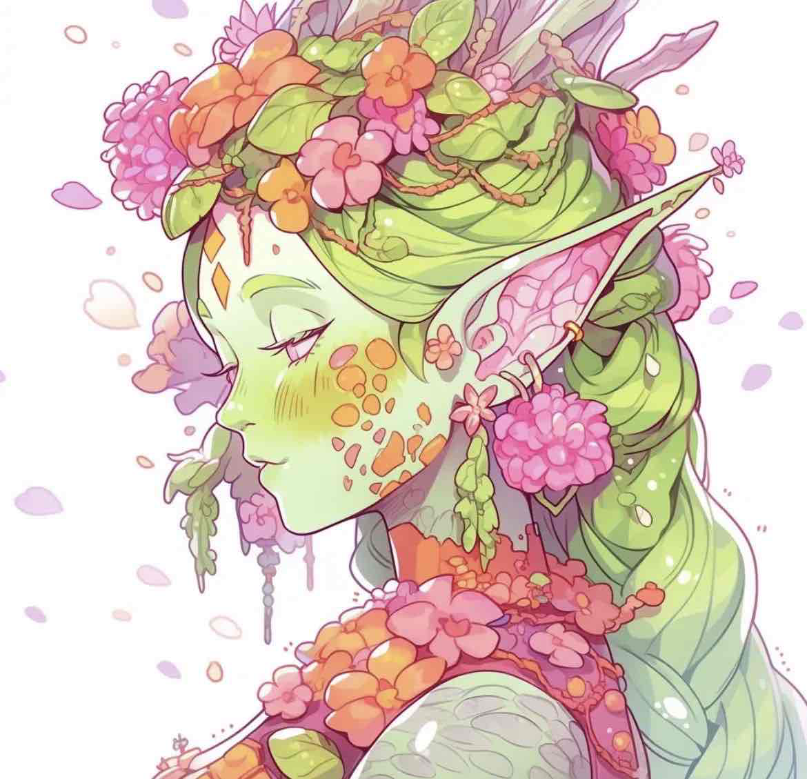 Floral Elf Portrait free 3D printable STL