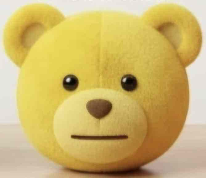 Yellow Teddy Bear Face free 3D printable STL