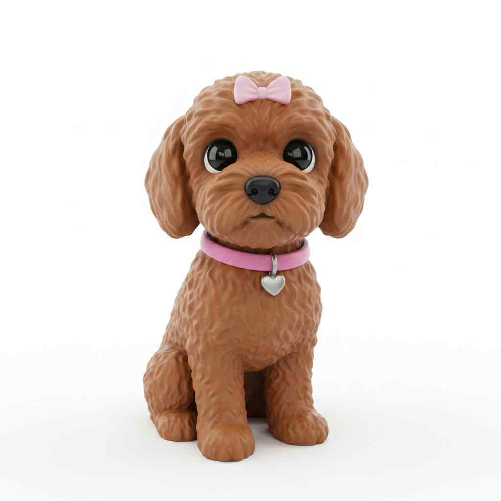 Poodle Figurine Sitting free 3D printable STL