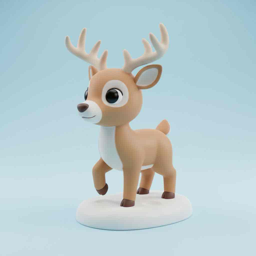 Cartoon Reindeer Figure free 3D printable STL
