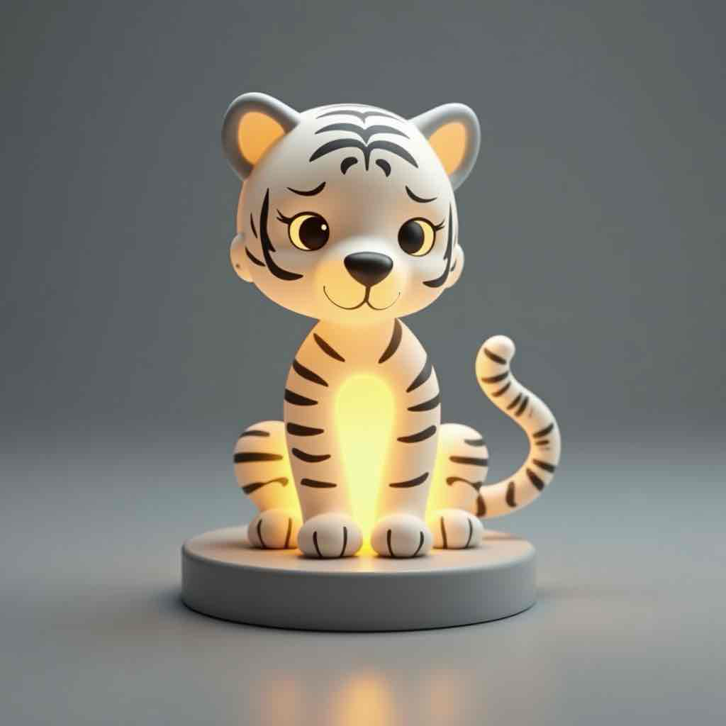 Cute Cartoon Tiger Lamp free 3D printable STL