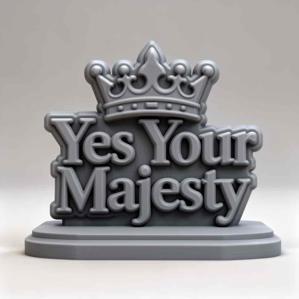 Yes Your Majesty Plaque free 3D printable STL