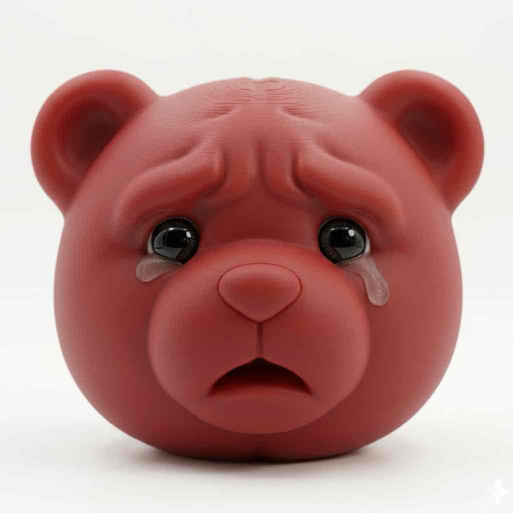 Sad Bear Head Figurine free 3D printable STL