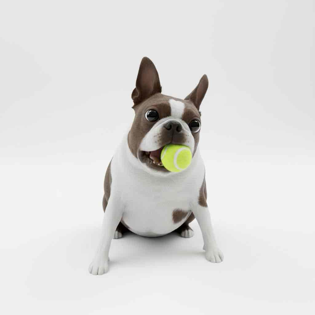 Boston Terrier Sitting free 3D printable STL