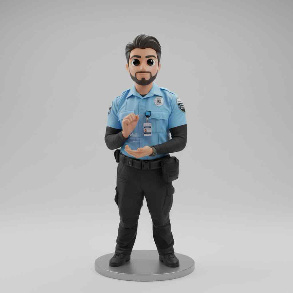 Cartoon Police Officer Figure free 3D printable STL
