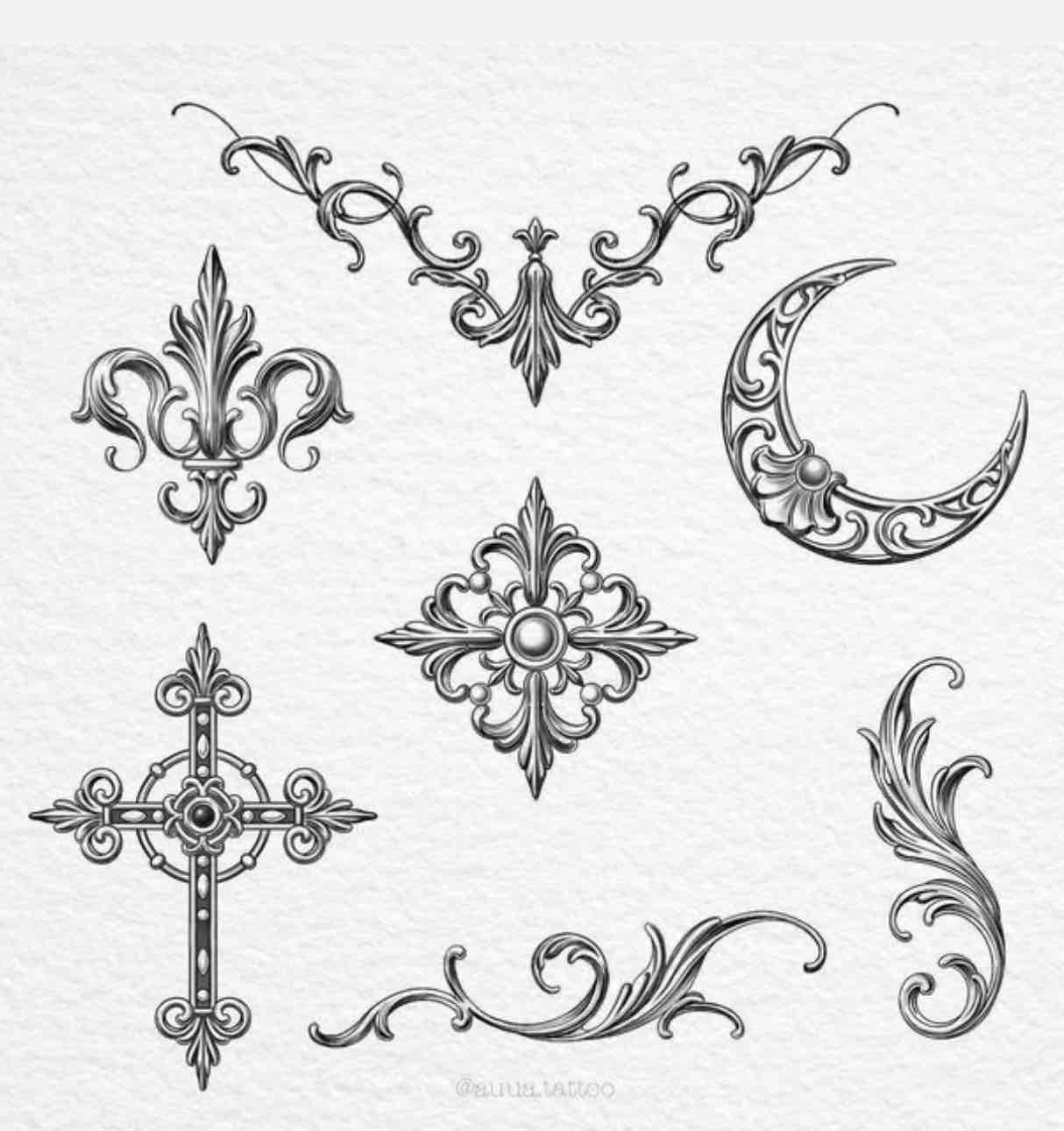 Ornate Decorative Motifs free 3D printable STL