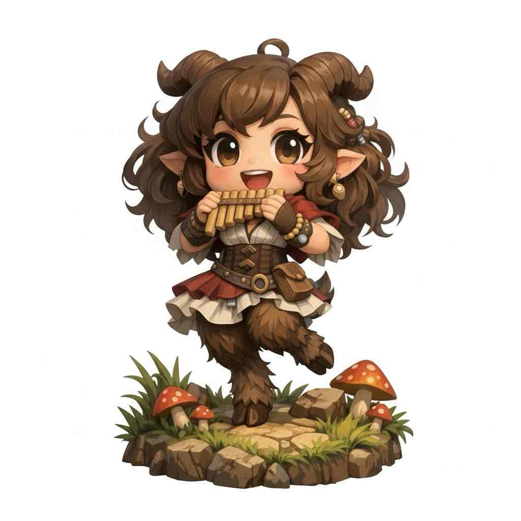 Cute Faun Playing Pan Flute free 3D printable STL