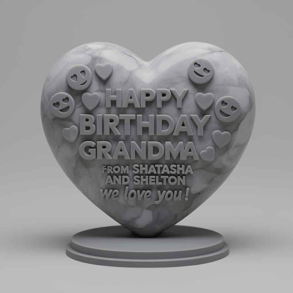 Heart Shaped Birthday Plaque free 3D printable STL