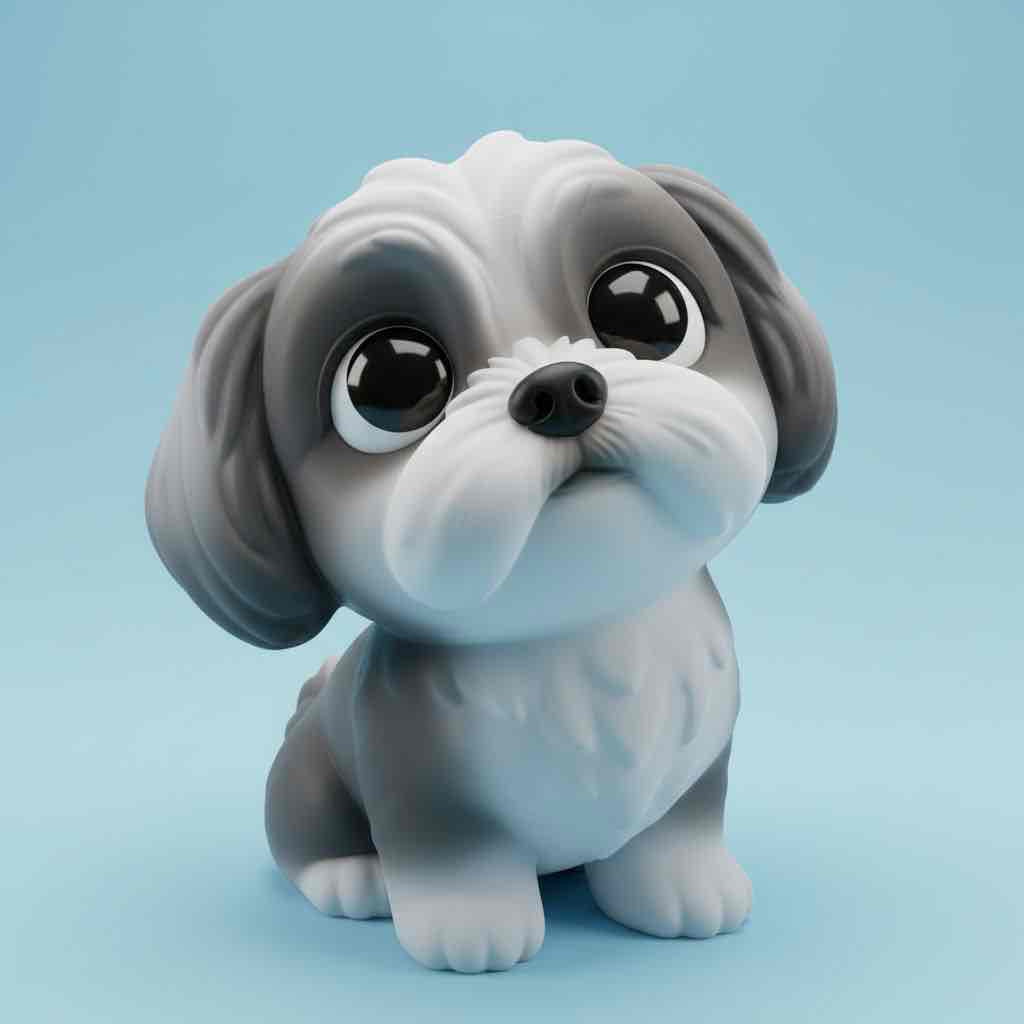 Shih Tzu Puppy Figure - Free 3D Printable STL File