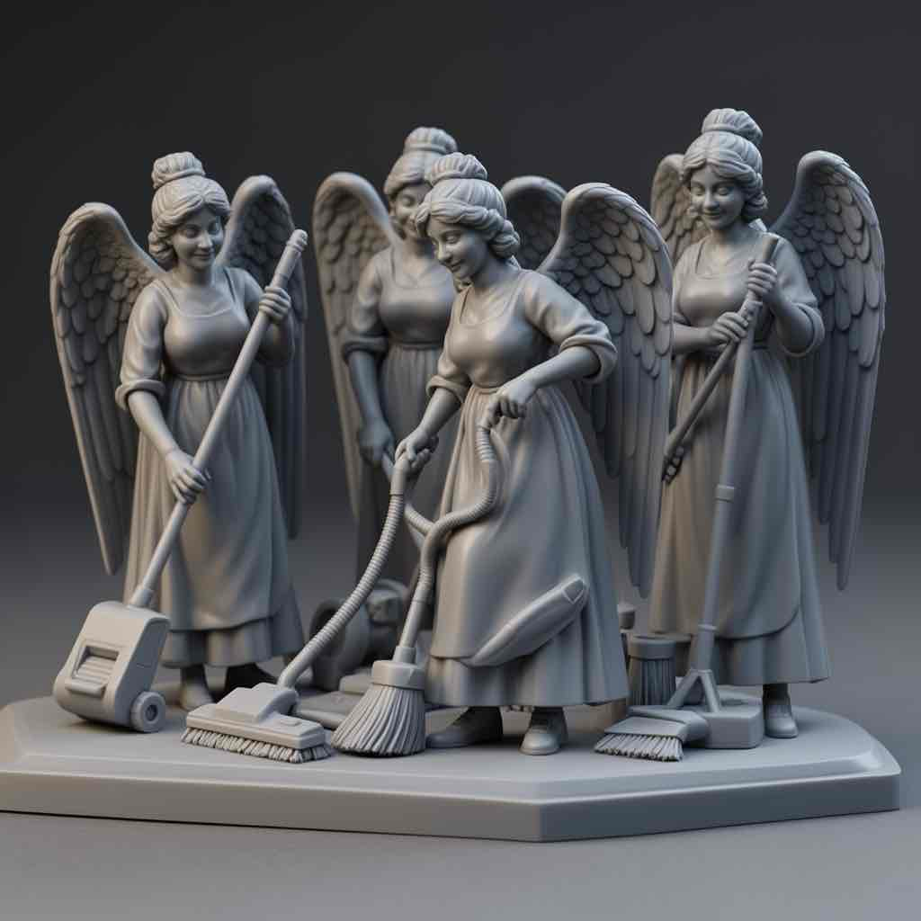 Cleaning Angels Figurines free 3D printable STL