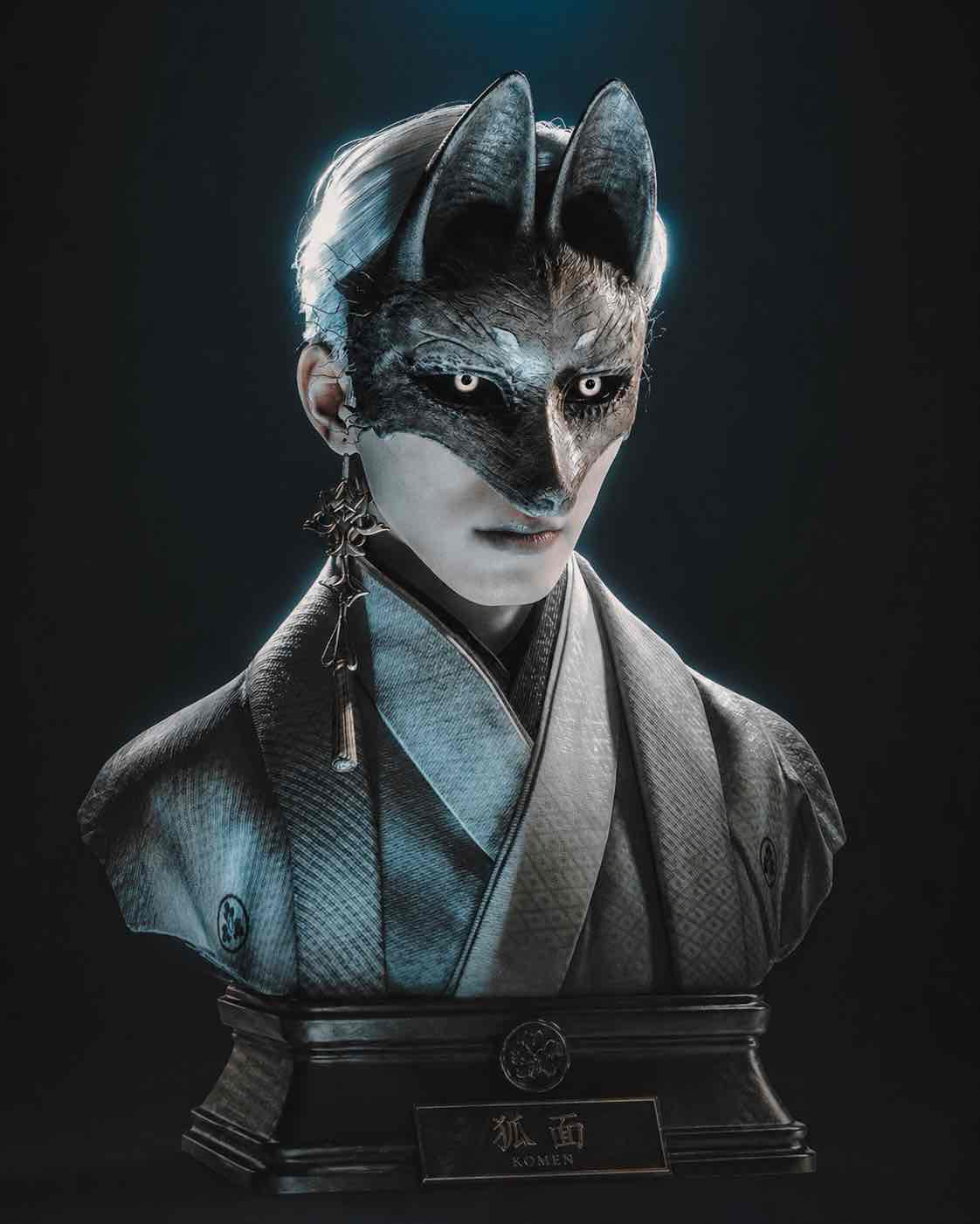 Kitsune Mask Bust free 3D printable STL
