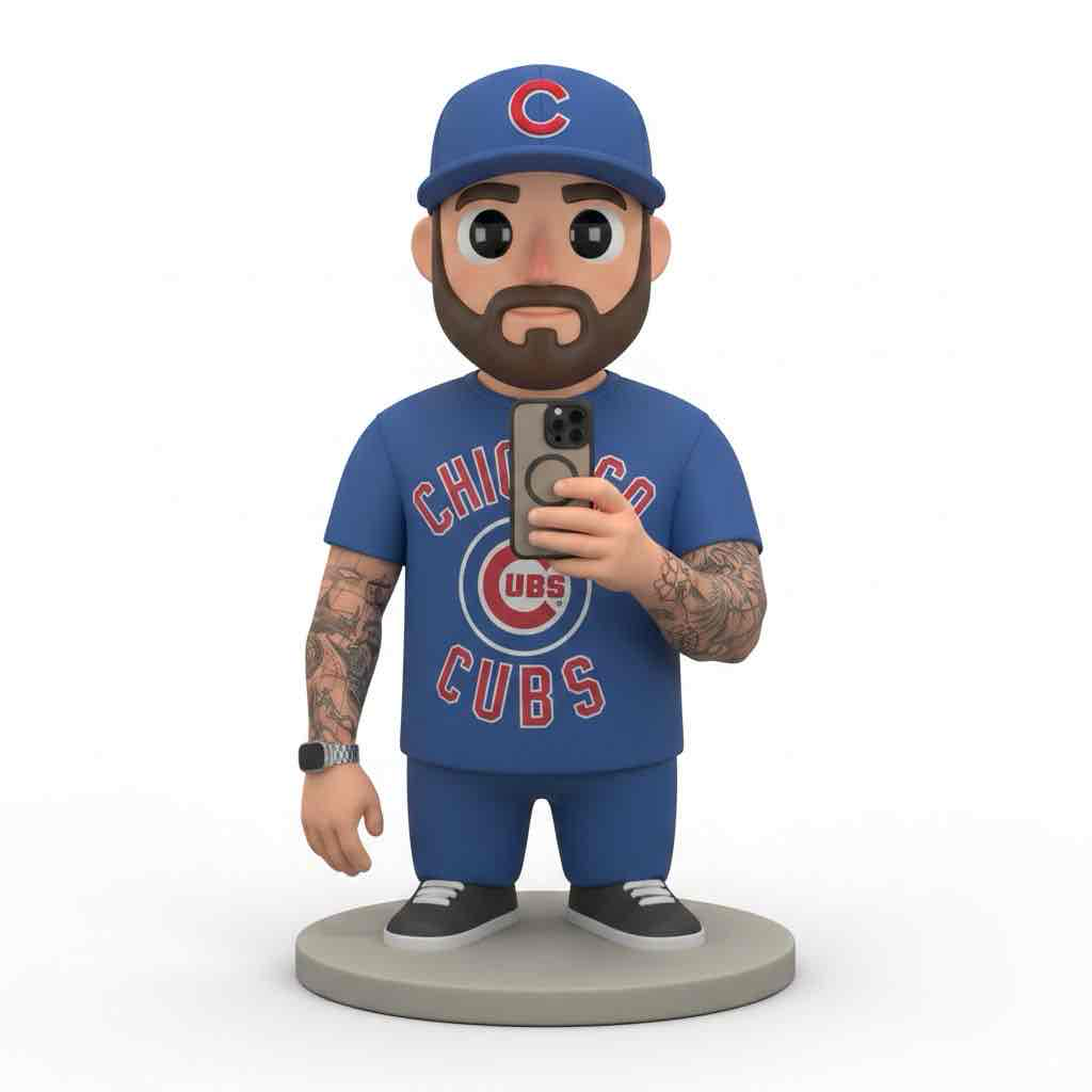 Chicago Cubs Fan Figurine free 3D printable STL