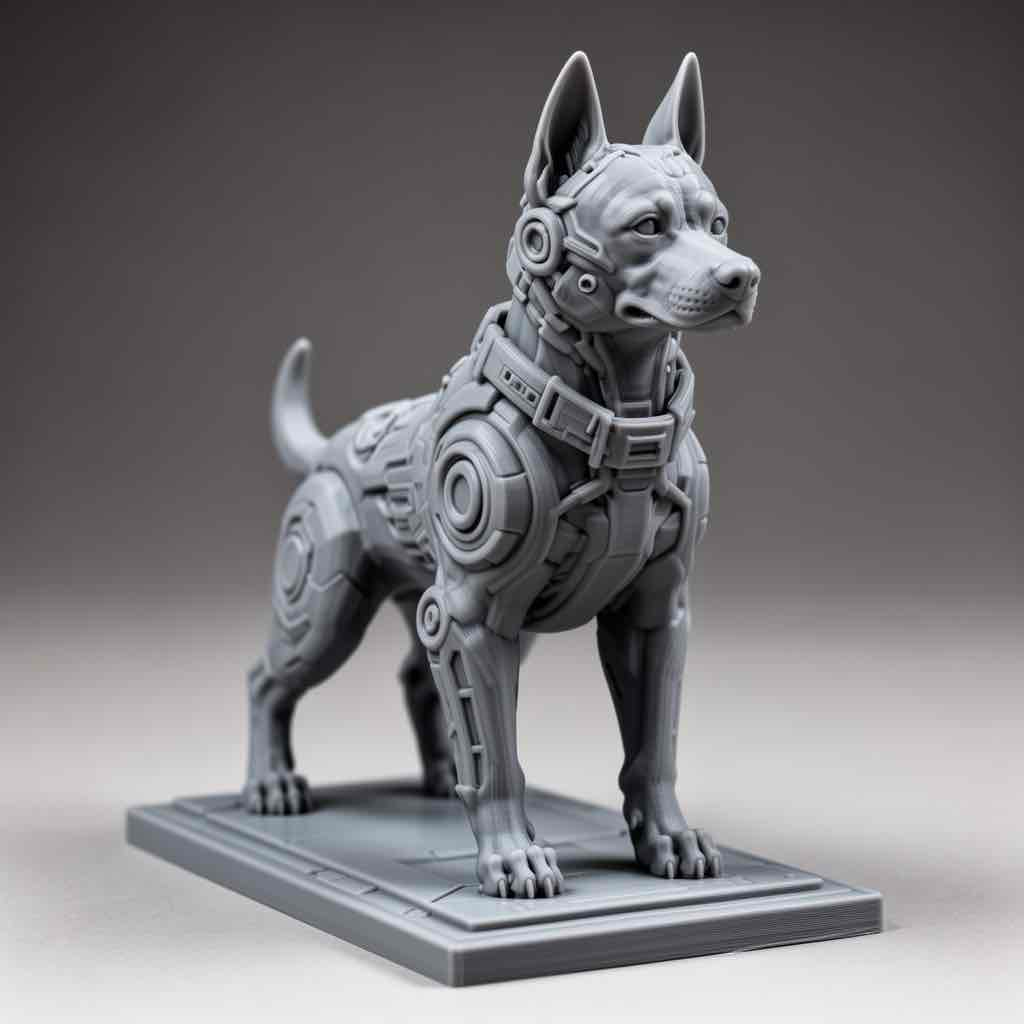 Cybernetic Dog Figure free 3D printable STL