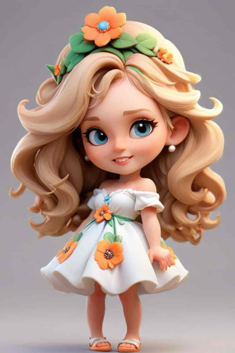 Flower Girl Character free 3D printable STL