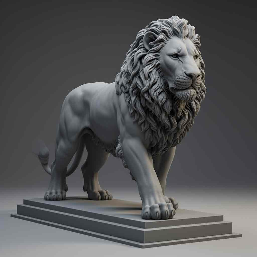 Roaring Lion Statue free 3D printable STL