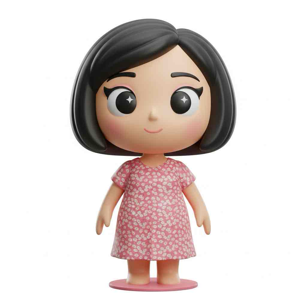 Cute Cartoon Girl Figure free 3D printable STL
