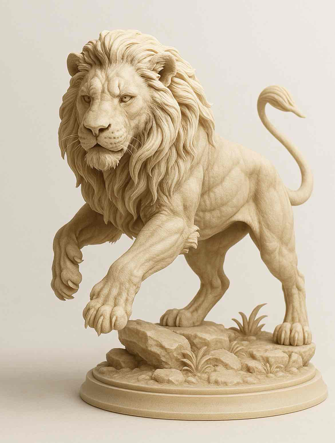 Majestic Lion Sculpture free 3D printable STL