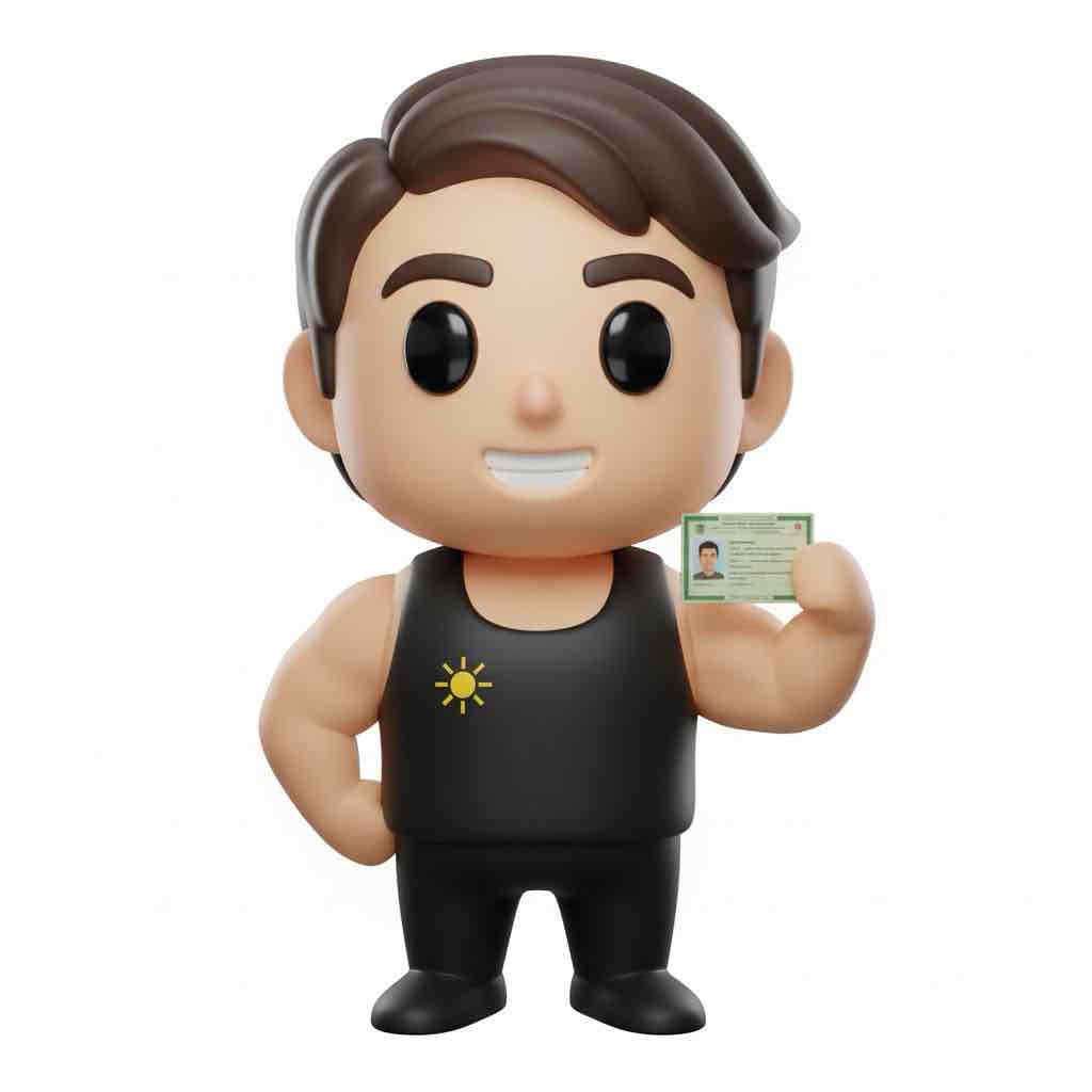 Cartoon Fitness Guy Holding ID free 3D printable STL
